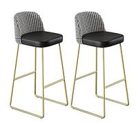 SYCARPET Taburetes de Bar Juego de 2 taburetes de Cuero de imitación de Altura de la Barra de la Silla con la Espalda para el Desayuno de la Isla de la Cocina
