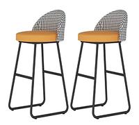 SYCARPET Taburetes de Barra de Altura de mostrador Juego de Barras de Cuero sintética de 2, sillas de Comedor de Metal Taburete con Respaldo para Cocina Interior, encimeras para Isla