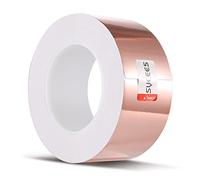 SYCEES 30M x 50mm Cinta Adhesiva de Cobre EMI Kapton Adhesivo Conductora Lámina de Cobre Adhesiva Blindaje EMI EMC para Reparaciones Eléctricas Puesta a Tierra Cinta de Cobre Contra Caracol y Babosa