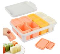SYCEES 8 Pack 50 ml Recipientes de Silicona para Bebé, Recipientes Reutilizables para Comida, 100% Herméticos Sin BPA, Compatibles con Lavavajillas/Microondas/Congelador, Portátiles para Infantil