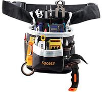 SYCEES Bolsa de Herramientas con Cinturón Ajustable Cinturón Herramienta Riñonera Electricista Multifucional Portaherramientas Oganizador Lateral Carpintero Herramienta de Tejido Oxford,Negro