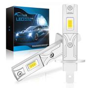 Sycr ombilla H1 LED,30000LM 600% Super Bright，6500 K Repuesto Halógeno Blanco Frío, para Faros Delanteros y Faros Antiniebla de coche,Mini Tamaño1:1 Reemplazo Lámparas Xenón