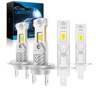 Sycr ombilla H7+H1 LED,30000LM 600% Super Bright 6500K Blanco, para Faros Delanteros y Faros Antiniebla de Coche,Mini Tamaño1:1 Reemplazo Lámparas Halógeno,4 Bombilla