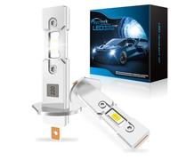 Sycr ombilla LED H1 Kit de Conversión, Doble Refrigeración de Cobre y Sin Ruido, Instalación H1 LED 1:1 Fácil, compatible con CANbus para Coches y Moto (9-24V)