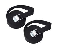 SYDARSYN 2 Piezas Cinchas de Amarre con Hebilla Metálica, 1M Negro | Correas de sujeción con hebilla de leva de aleación de zinc. 9 colores, tejido anti-desgaste, asegura equipaje y carga.