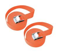 SYDARSYN 2 Piezas Cinchas de Amarre con Hebilla Metálica, 2M Naranja | Correas de sujeción con hebilla de leva de aleación de zinc. 9 colores, tejido anti-desgaste, asegura equipaje y carga.