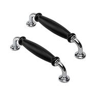 SYDARSYN 2 piezas Negro Tiradores Cocina Muebles Manilla de Armario Cajones Tiradores de arco Puerta de Cajón Pomos Manija del Gabinete Distancia agujero 128 mm