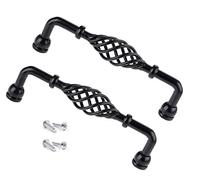 SYDARSYN 2 Piezas Tiradores Armarios 128mm Tiradores Para Cajones Tiradores Cocina Negro, Forma de Jaula de Pájaros (C)