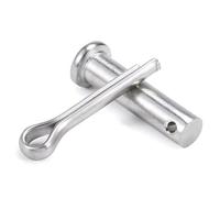 SYDARSYN M10x30mm Pasadores de Horquilla de Un Solo Orificio y Chavetas, Juego de Pasador de Cabeza Plana y Pasadores Partidos de Acero Inoxidable (5 Piezas)