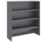 SYDE Aparador Superior HAMAR Pino Macizo Gris Oscuro 90x30x100 cm | 3 Estantes Estables, Madera Solida, Tablero Para Alacena, Almacenamiento Extra