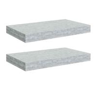 SYDE Estante Flotante Pared 2 Pack MDF Gris 40x23x3,8cm | Montaje Invisible, Estructura Metalica, Decoracion Salon, Exhibidor Libros y Coleccionables