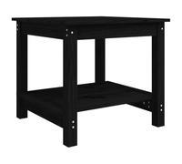 SYDE Mesa Centro Madera Maciza Pino Negra 50x50x45 cm | 2 Niveles, Estante Inferior, Estable, Multiusos, Manual Montaje Incluido