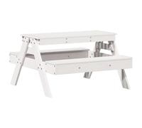 SYDE Mesa de Pícnic Infantil Madera Maciza Pino Blanco 88x97x52 cm | Asientos ventilados, resistente 110 kg, para jardín, escuela o parque, uso múltiple