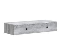 SYDE Mesa Lateral Montada en la Pared Gris Sonoma | Madera Duradera, Cajones Amplios, Diseño Minimalista, Ahorra Espacio, Uso Versátil