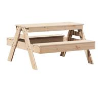 SYDE Mesa Picnic Niños Madera Pino 88x97x52 cm | Asientos Listones Ventilados, Uso Jardín Escuela Parque, Resistente Exterior