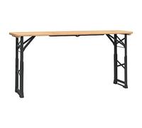 SYDE Mesa Plegable Madera Abeto 170x50x75/105 cm | Estructura Metal Estable, Altura Regulable, Uso Interior Exterior, Plegado Facil