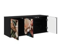 SYDE Mueble TV Pared BORNE 102 x 33 x 40 cm | Madera elaborada, con puertas, almacenamiento amplio, diseño decorativo, montaje en pared