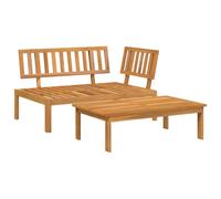 SYDE Set de Sofas de Palets 2 Piezas Madera Maciza de Acacia | Incluye Mesa, Diseno Modular, Apto Exterior, Acabado Aceite, Max 110 kg por Asiento