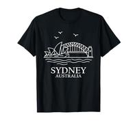 Sydney Australia Minimalist City Skyline Travel Souvenir Camiseta
