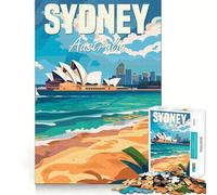 Sydney, Australia Rompecabezas de 1000 Piezas para Adolescentes Juguete Que desafía la Mente Pasatiempo Relajante Corte preciso Regalo Encantador 38x52cm