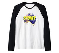 Sydney con Canguro Vintage y Bandera Souvenir Australia Camiseta Manga Raglan