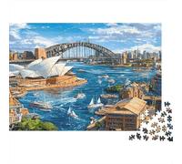 Sydney Harbour Bridge Puzzle de 1000 Piezas Papel Puzzle para Adultos Vista Urbana Relajación Decoración Hogar 52x38cm/1000pcs