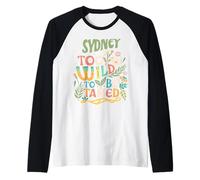 Sydney Name Cute Retro Girls Wildflower Sydney Name Camiseta Manga Raglan