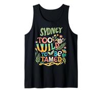 Sydney Name Cute Retro Girls Wildflower Sydney Name Camiseta sin Mangas