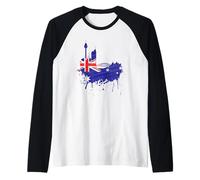 Sydney Skyline Australia Arte Bandera de Australia Camiseta Manga Raglan