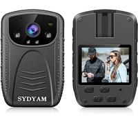 SYDYAM Cámara corporal de policía 2K, batería de 13 horas, codificación H.265, cámaras corporales con grabación de audio y video Max 512 GB de expansión de memoria, BodyCam para protección personal