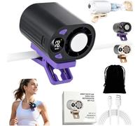 Syeefula 2026 Car Clip On Air Conditioner Fan, 5-Speed Silent Mini Bladeless Fans, Car Fans That Blow Cold Air with LED Display for Auto Office Home Desk (1black)