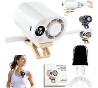 Syeefula 2026 Car Clip On Air Conditioner Fan, 5-Speed Silent Mini Bladeless Fans, Car Fans That Blow Cold Air with LED Display for Auto Office Home Desk (1white)