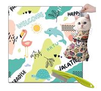 Syeefula Cat Grooming Wrap, Cat Wrap for Grooming, Multifunctional Velcro Fabric Wrap for Cats, Self-Adherent, Anti-Bite, Anti-Scratch, Anti-Escape Calming Wrap Nail Clipping (35.4 * 35.4IN,Nature)