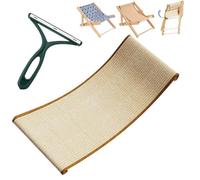 Syeefula Celery Pets Cat Lounger Chair, 2 in 1 Foldable Cat Sisal Chair for Indoor, 4-Position Adjustable Hammock Pet Sisal Beach Bed Mat for Small and Medium Cats, Removable Blanket (Sisal Mat)