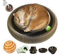 Syeefula Kitten Curl, Kitten Curl Toy, Magical Kitten Curl Cardboard Cat Toy, Cat Accordion Toy, Indoor Interactive Scratch Pad with a Ball, Recyclable and Durable, Retractable, Reversible (Hand)