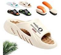 Syeefula Non-Slip Thick Sole Cloud Slides for Men, Cloud Slides Orthopedic Slippers, Anti-slip and Durable for All-Day Ease (40,rice brown)
