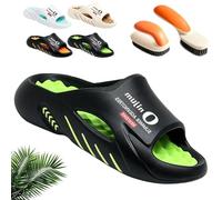 Syeefula Non-Slip Thick Sole Cloud Slides for Men, Cloud Slides Orthopedic Slippers, Anti-slip and Durable for All-Day Ease (46,black&green)