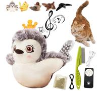 Syeefula Piper Tomi Cat Toy, Pipertomi Cat Toy, Flapping Bird Cat Toy with Remote, Interactive Flapping Chirping Bird Cat Toy, Simulated Chirping Bird Cat Toy, Rechargeable, Touch Activated (1PC,Owl)