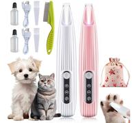 Syeefula Saffory Paw Trimmer, Ultra-Low Noise, Saffury Electric Dog Paw Trimmer, Saffory Dog Trimmer with LED Light, Rechargeable Saffory Trimmer for Paws Eyes Ears Face Rump, Cats & Dogs (2PCS-A)