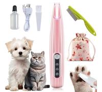 Syeefula Saffory Paw Trimmer, Ultra-Low Noise, Saffury Electric Dog Paw Trimmer, Saffory Dog Trimmer with LED Light, Rechargeable Saffory Trimmer for Paws Eyes Ears Face Rump, Cats & Dogs (Pink)