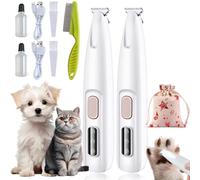 Syeefula Saffory Paw Trimmer, Ultra-Low Noise, Saffury Electric Dog Paw Trimmer, Saffory Dog Trimmer with LED Light, Rechargeable Saffory Trimmer for Paws Eyes Ears Face Rump, Cats & Dogs (2PCS-B)