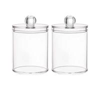 Syengery 2 Piezas Dispensador Discos De Algodon, Organizador De Bolas De Algodón Y Bastoncillos Con Tapa, Recipiente De Almohadilla De Bola Transparente Para Sala De Estar, Dormitorio, Baño