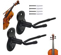 Syengery Monta de pared de perchas de viola, percha de pared de violín | 2x Gancho de violín con soporte de,Soporte de pantalla de instrumentos de guardado de espacio, accesorios de instrumentos de