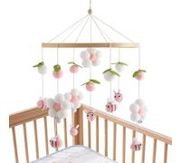 Syengery Móvil para Moisés - Juguetes Colgantes Decorativos | con Pompones, Flores Y Abejas, Juguetes para Cuna,para Niños y Niñas, Guardería, Dormitorio, Jardín de Infancia, Hogar, Viaje,