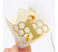 Syesql Bee 1er cumpleaos con el gorro de cono - Propiedades de fotos de First Birthday Party Hat Happy Baby's Day (banner)