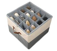 SYEXDZON Organizador de Zapatos Armario, Caben 16 Pares, Caja de zapatos grande con divisores ajustables, Portazapatos plegables que ahorran espacio (Gris)