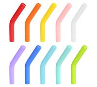 SYEYCW 10 Piezas Puntas de Pajitas de Silicona, Multicolor Funda para Pajitas de Metal, Reutilizables Puntas de Codos de Pajita, Aptas para Pajita de Acero Inoxidable de 8mm de Diámetro Interior