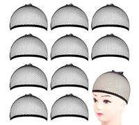 SYEYCW 10 Piezas Redecilla Pelo, Casquillos de Nylon Elástico y Transpirable, Gorro de Red de Peluca Elástico de Cabeza, Peluca Malla con Extremo Abierto, para Pelucas Pelo, para Mujeres y Hombres