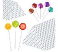 SYEYCW 100 Piezas Palitos Acrílicos para Piruletas, 4 Pulgadas y 6 Pulgadas Palitos Reutilizables para Tartas Transparentes, para Hacer Piruletas, Tartas, Galletas, Chocolate, Caramelos, Postres