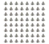 SYEYCW 100 Piezas Plateado Tachuelas de Cono, 8 x 10mm Remaches Punk, Cuentas de Cono de Púas, Tachuelas Punk de Plástico, para Accesorios de Ropa DIY, Decoración de Bolsas, Zapatos, Pulseras